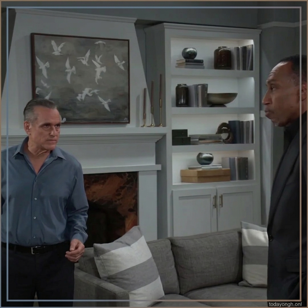 Sonny and Brick discuss a plan involving Valentin on General Hospital