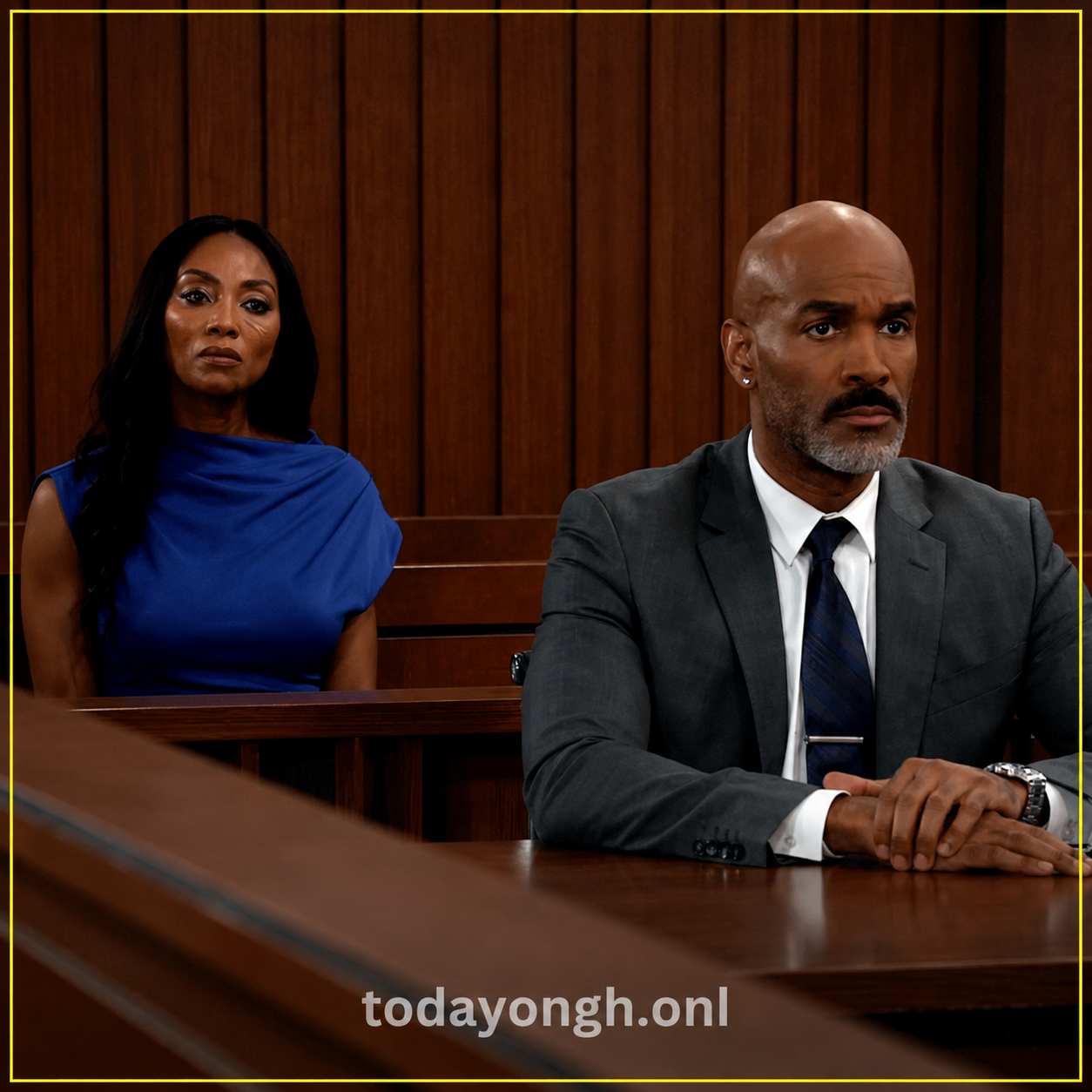 Jordan stands behind Curtis as both sides present their final courtroom arguments.